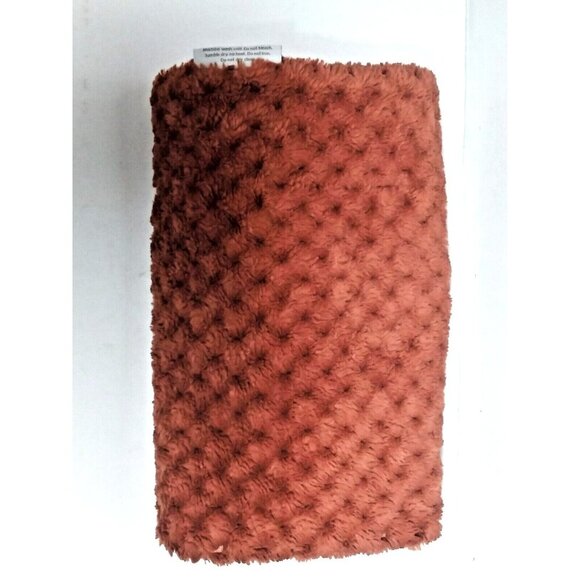 Minky Couture Blanket/travel blanket/foot blanket Waffle Honey/rust color baby - Picture 4 of 9